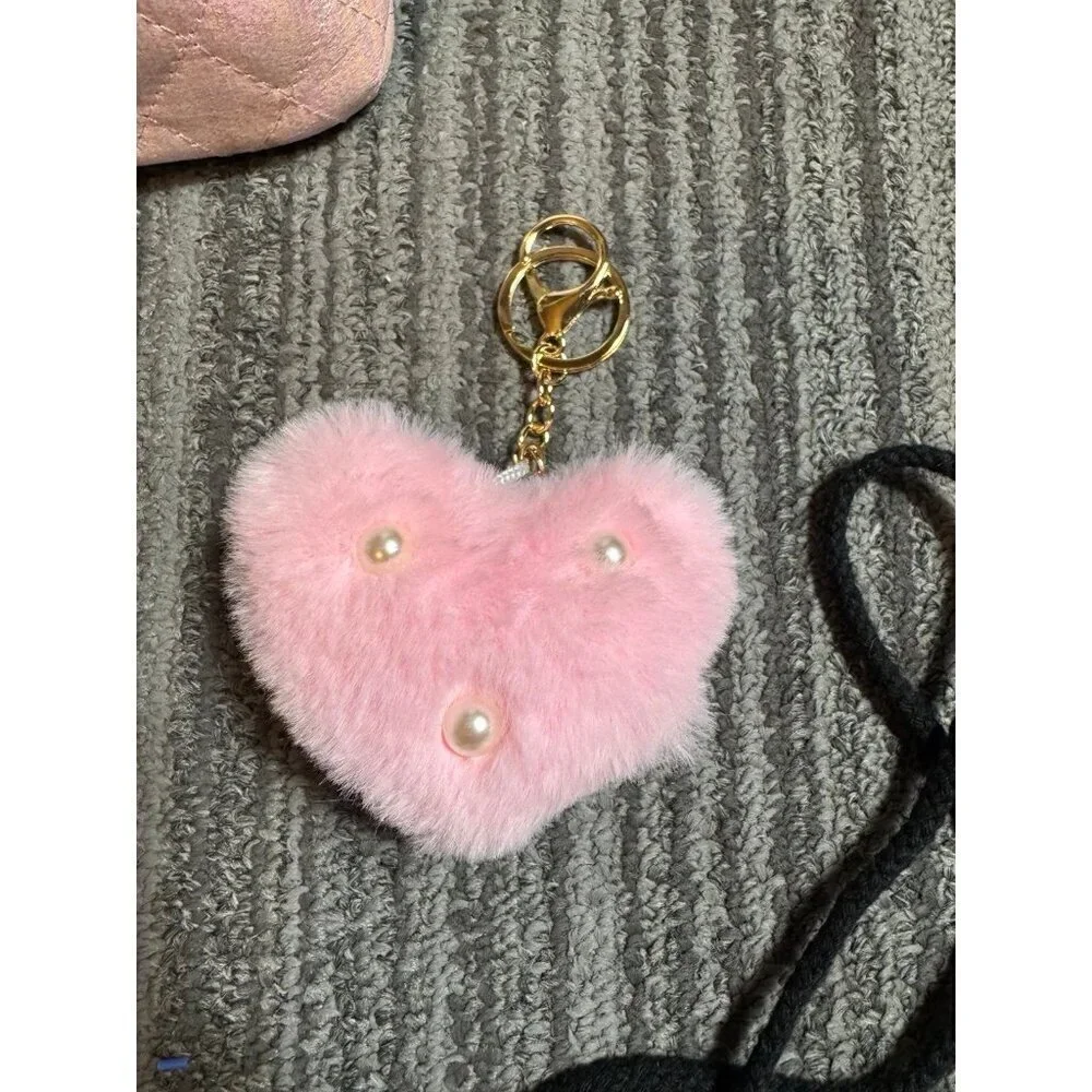 Lot of 3 little girls accessories: purses fluffy key chain bird metallic